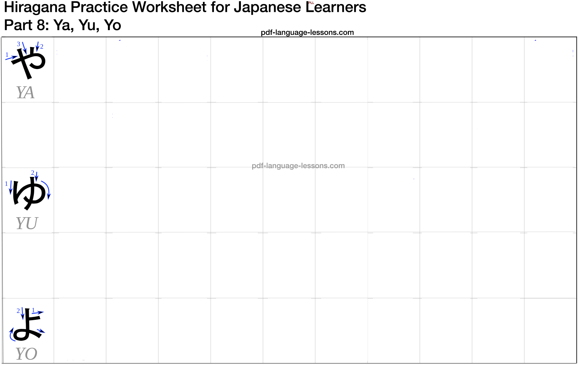 Hiragana PDF chart